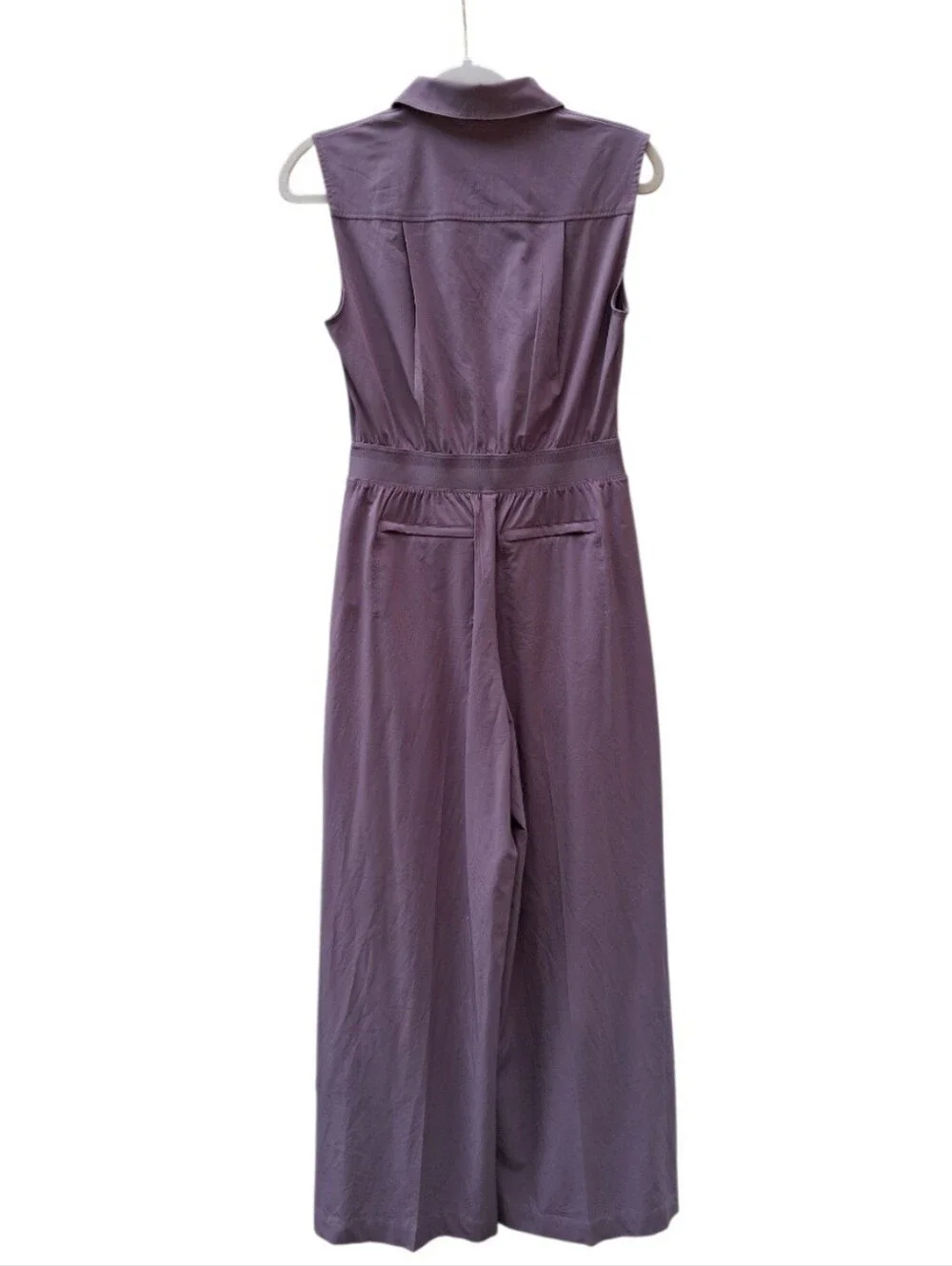 Athleta Sleeveless Collared Wide-Leg Jumpsuit in Mauve Size 2